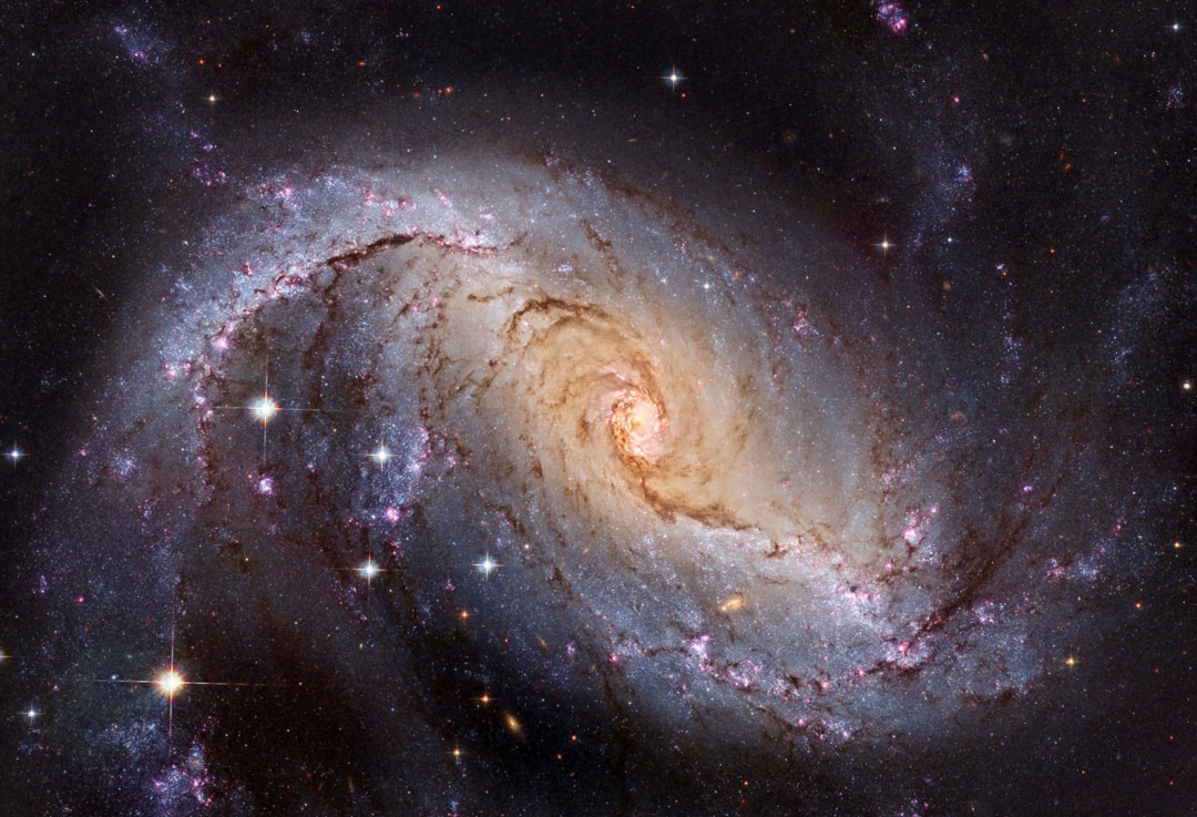 NGC 1672：哈勃望远镜中的螺旋星系